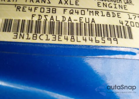 2008 Nissan Versa 1.8S from USA, damaged, VIN 3N1BC13E48L446599